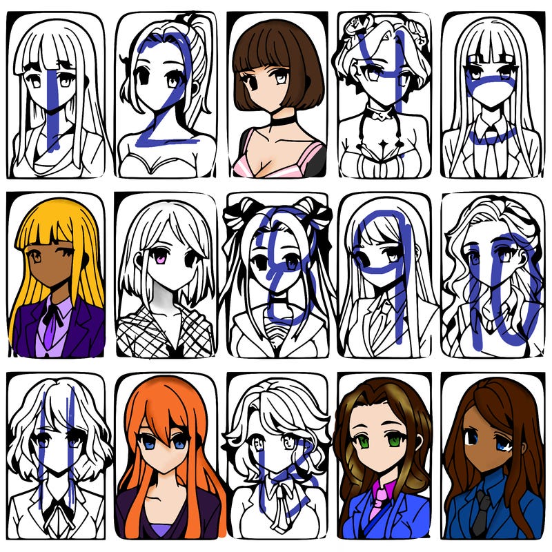 girls that look diffrent anime