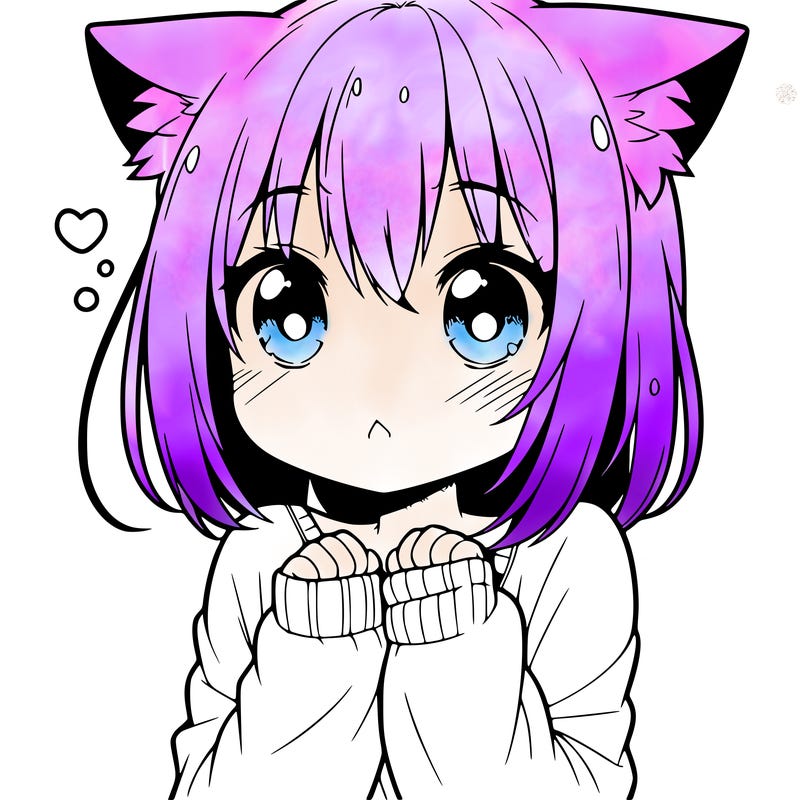 shy anime catgirl