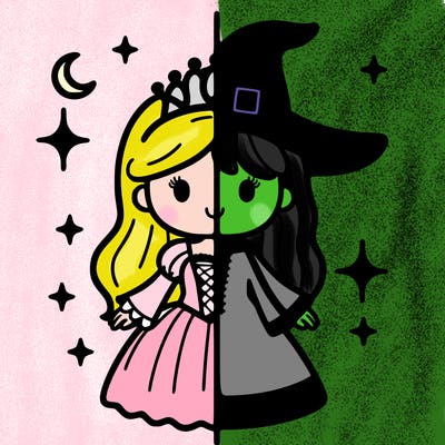 split princess and witch