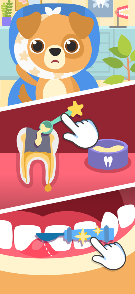 Dentist Baby Games for Kids - Procedimientos dentales interactivos para animales en la aplicación Dentist Baby Games