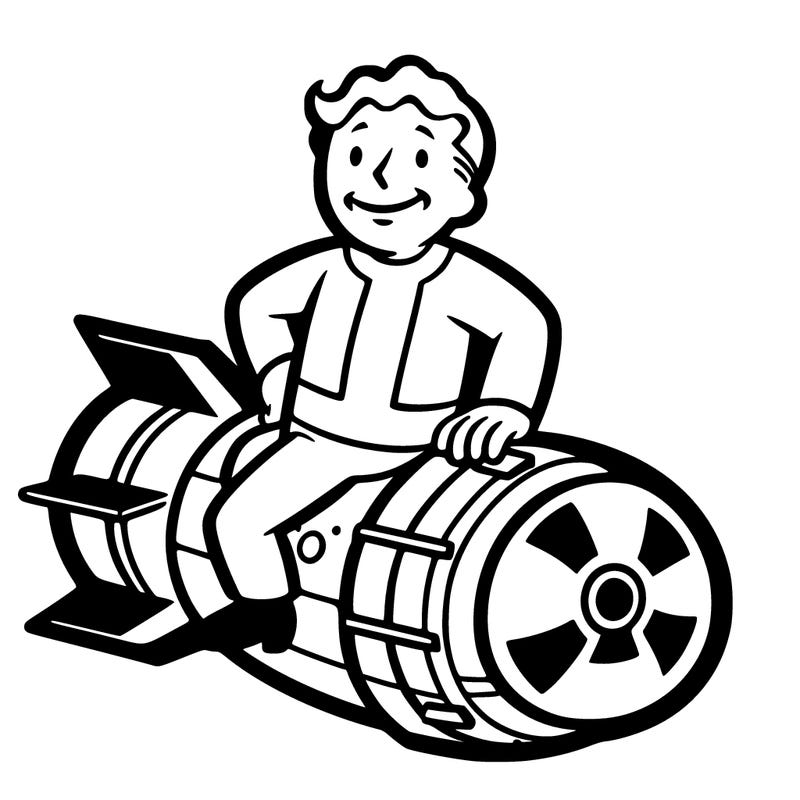 vaultboy on a nuke