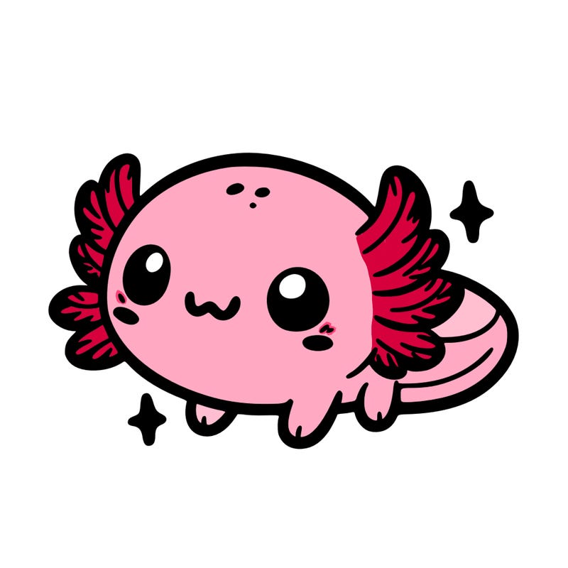 cute easy baby axolotl