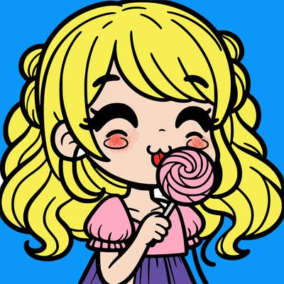girl eating a lollipop