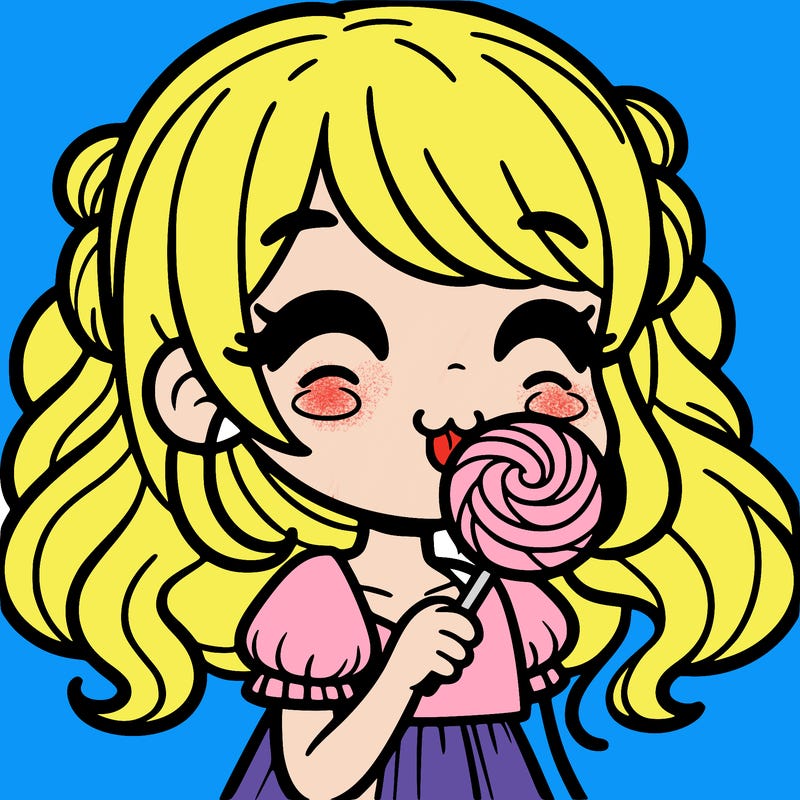 girl eating a lollipop