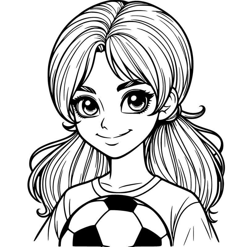 girl realistic soccer