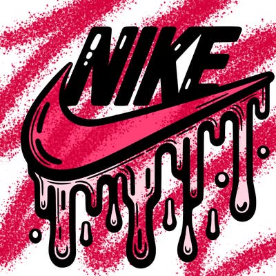 dripping nike logo