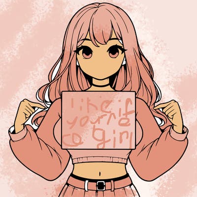 girl holding a blank sign in a long sleeve crop top