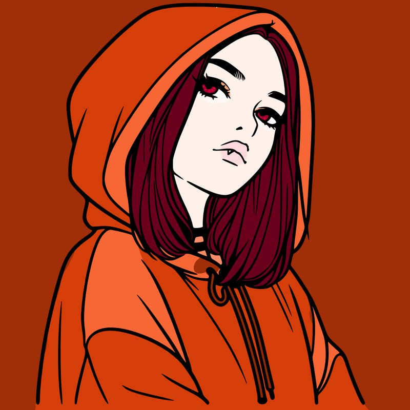 a realistic girl in a hoodie