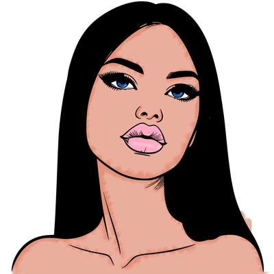 realistic woman with full lips