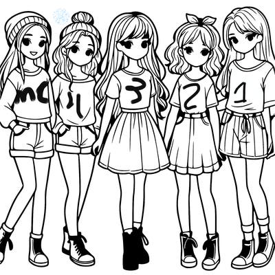 a group of five girls