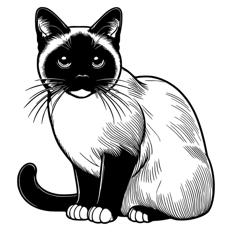 realistic siamese cat