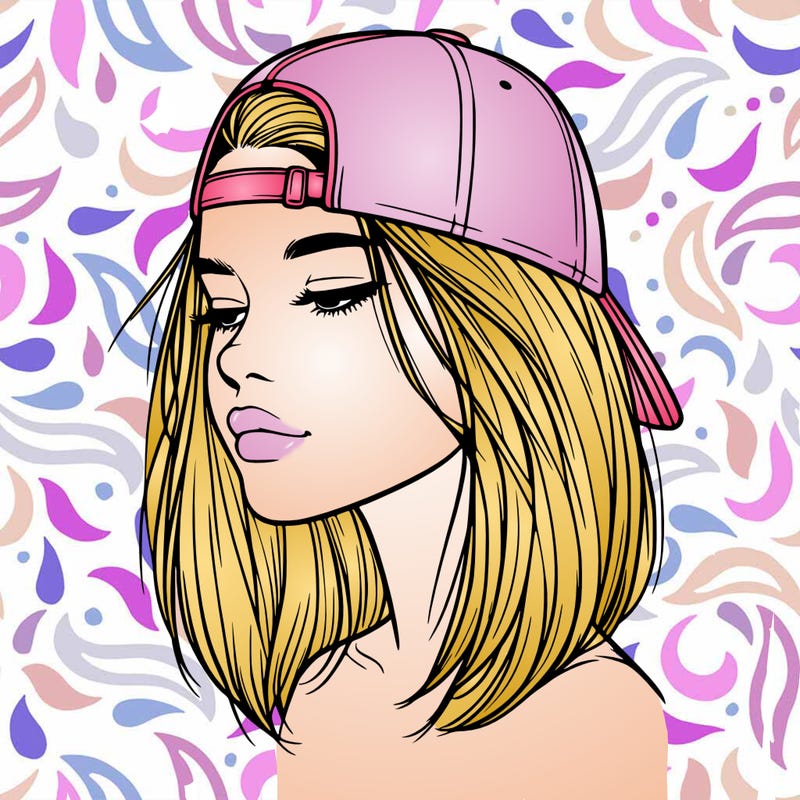 realistic  girl with a backwards hat
