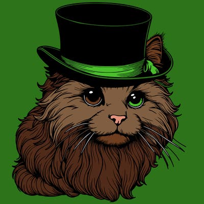 realistic cat with a top hat