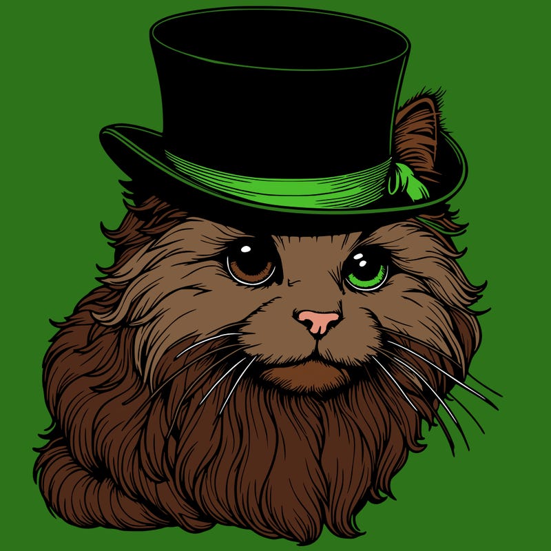 realistic cat with a top hat