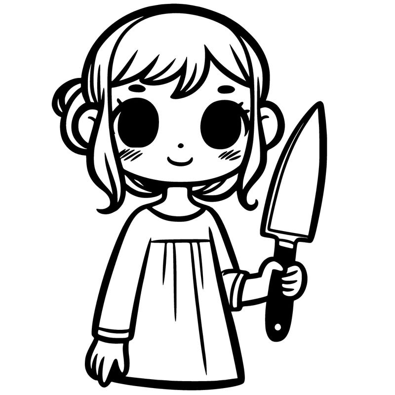 girl with knife