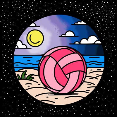 volleyball on a beach