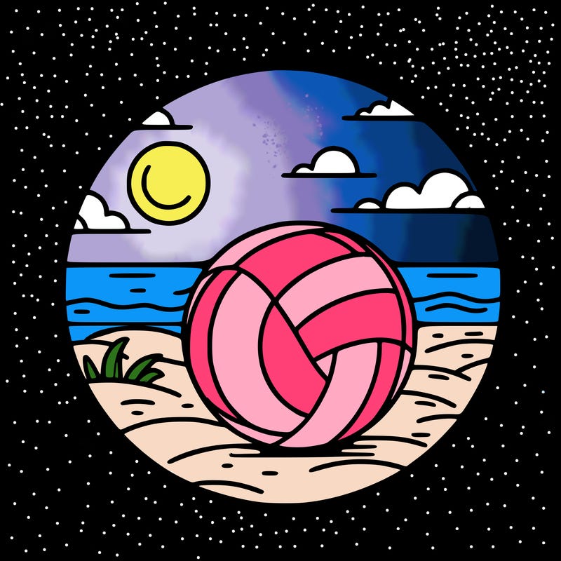 volleyball on a beach