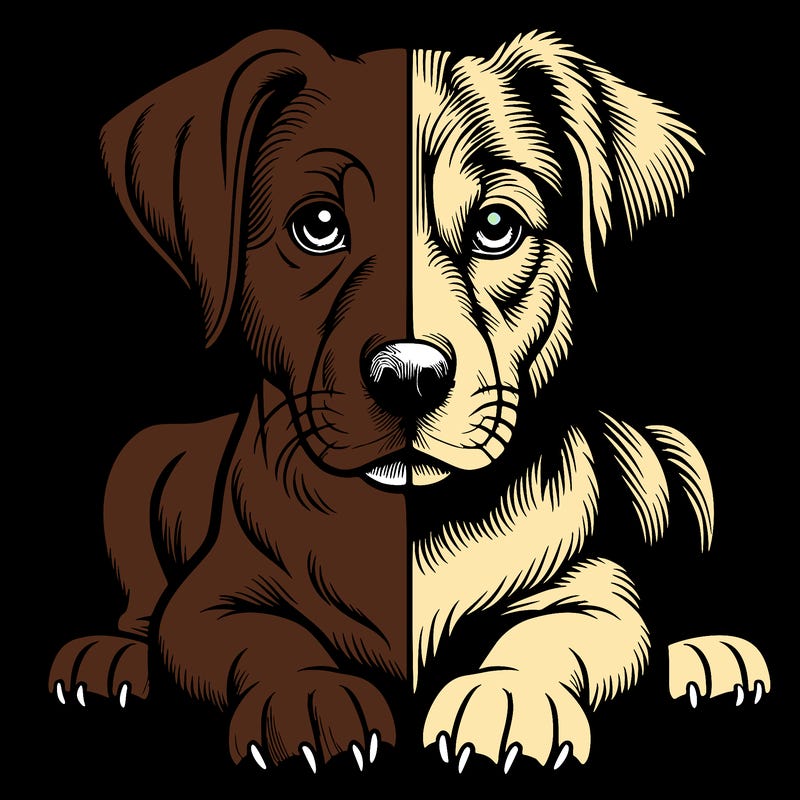 realistic dog split picture