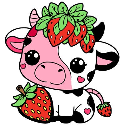 cute strawberry cow