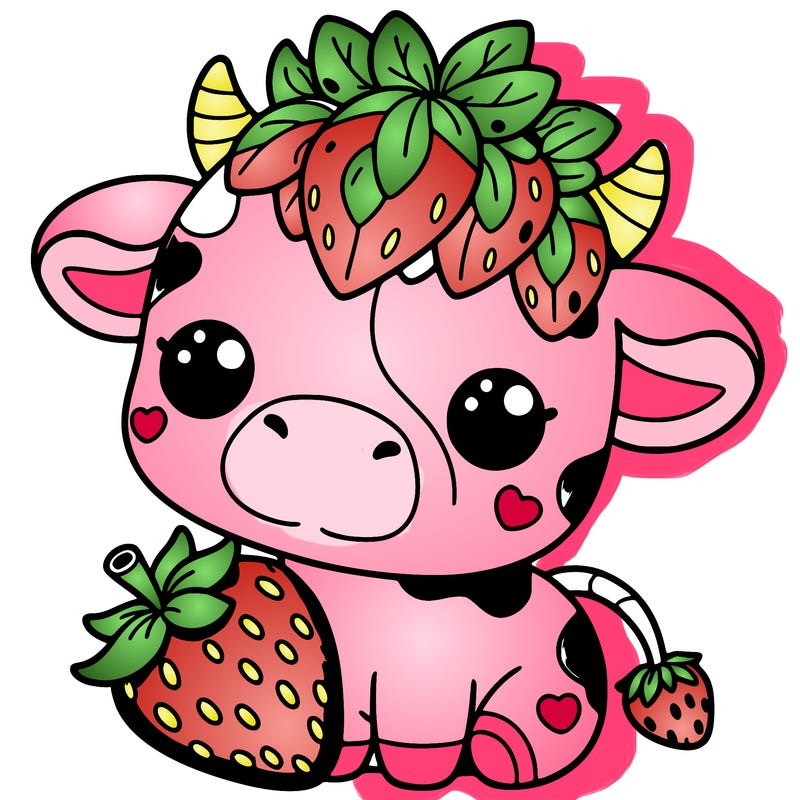 cute strawberry cow