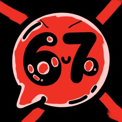 bubble that says 67