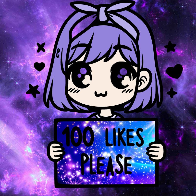 girl holding sign saying 100 likes please