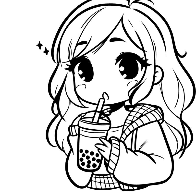girl drinking boba