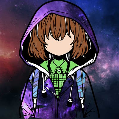 little anime girl in a raincoat her hair is covering her eyes she has a lighter