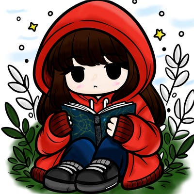 girl in oversized hoodie reading a book