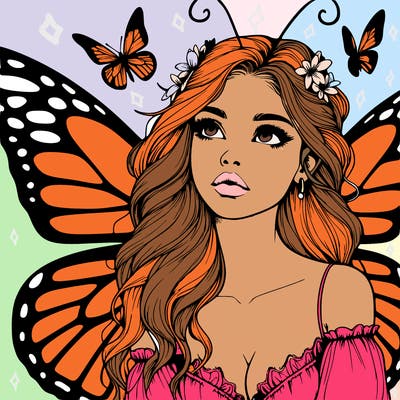 butterfly fairy realistic girl