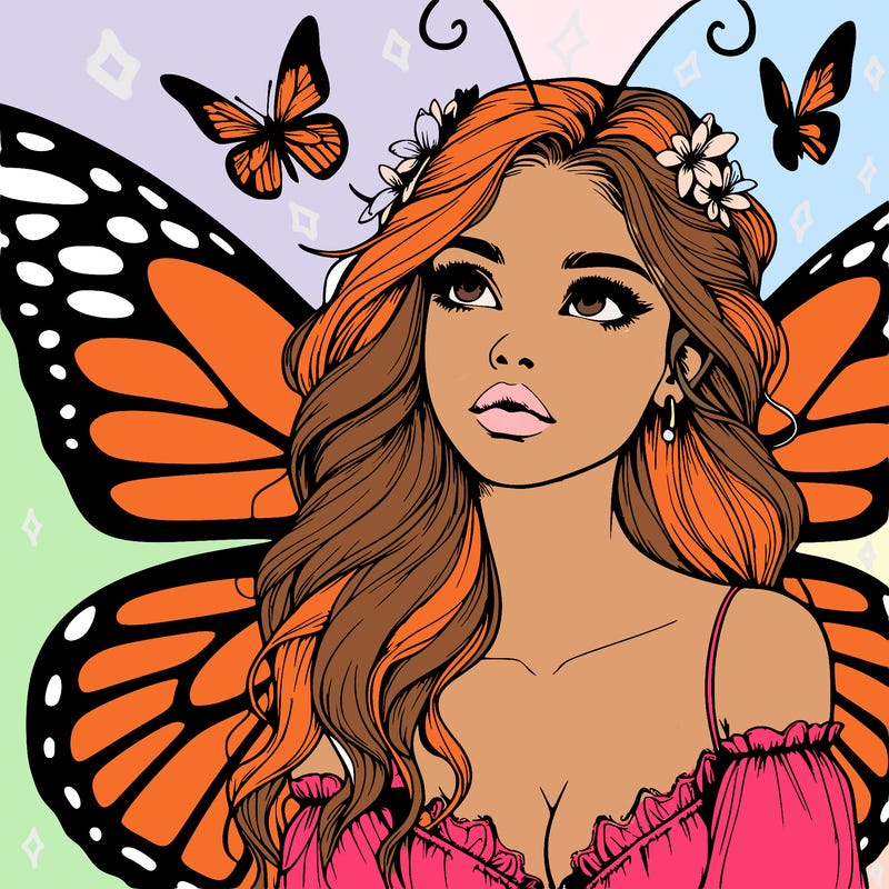butterfly fairy realistic girl