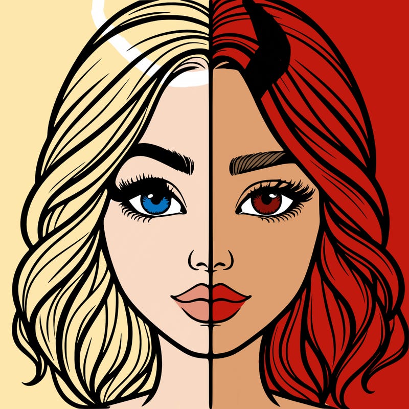 realistic girl split half