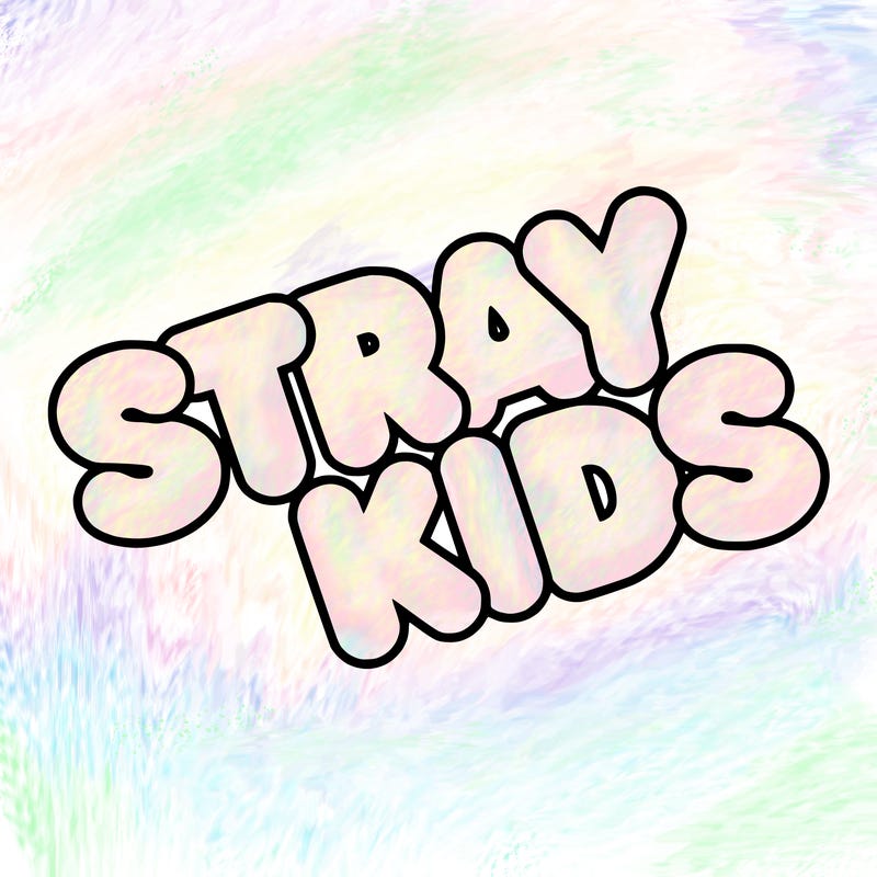 bubble letters saying stray kids