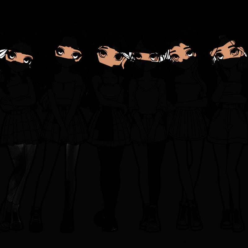 a group of girls realistic