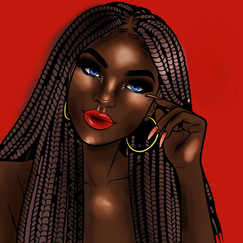 beautiful woman with box braids