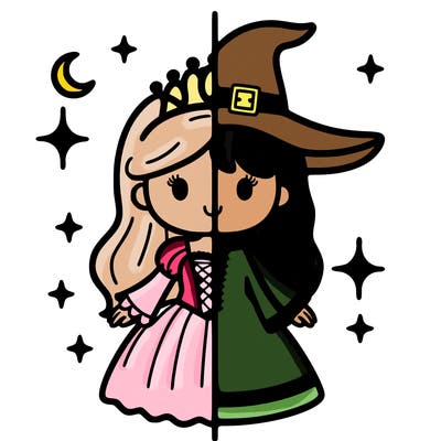split princess and witch