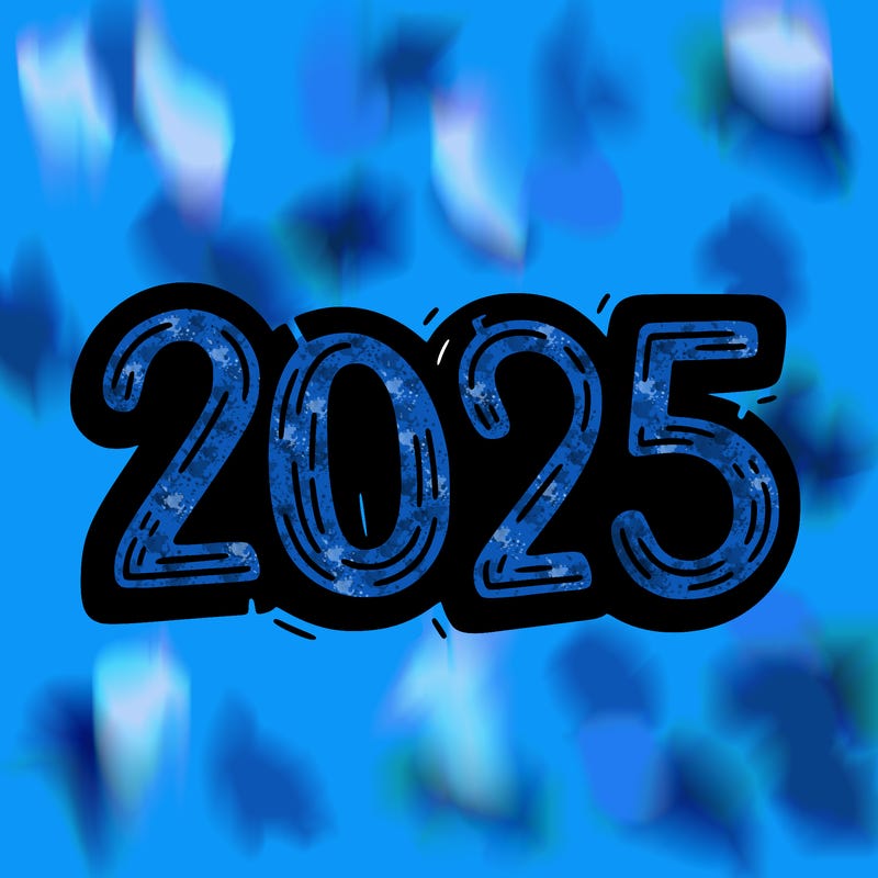 one line scrawled numbers sketch design “2025”