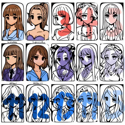 girls that look diffrent anime