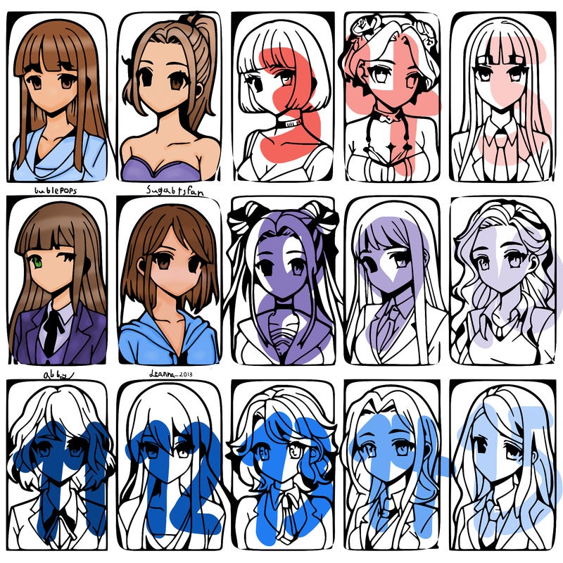 girls that look diffrent anime