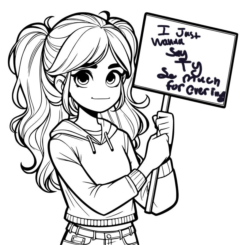 teenage girl holding blank sign