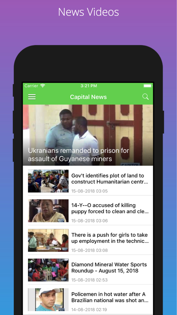 Guyana News by GP - Lista de titulares de noticias en vídeo de Capital News en la aplicación Guyana News by GP