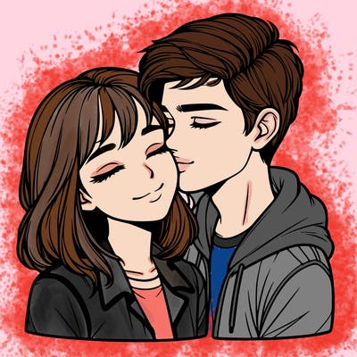 realistic girl and boy  love