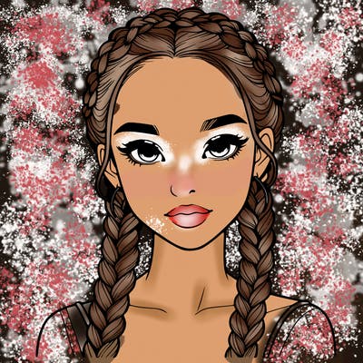 realistic girl with braids