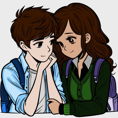 teenage couple in love