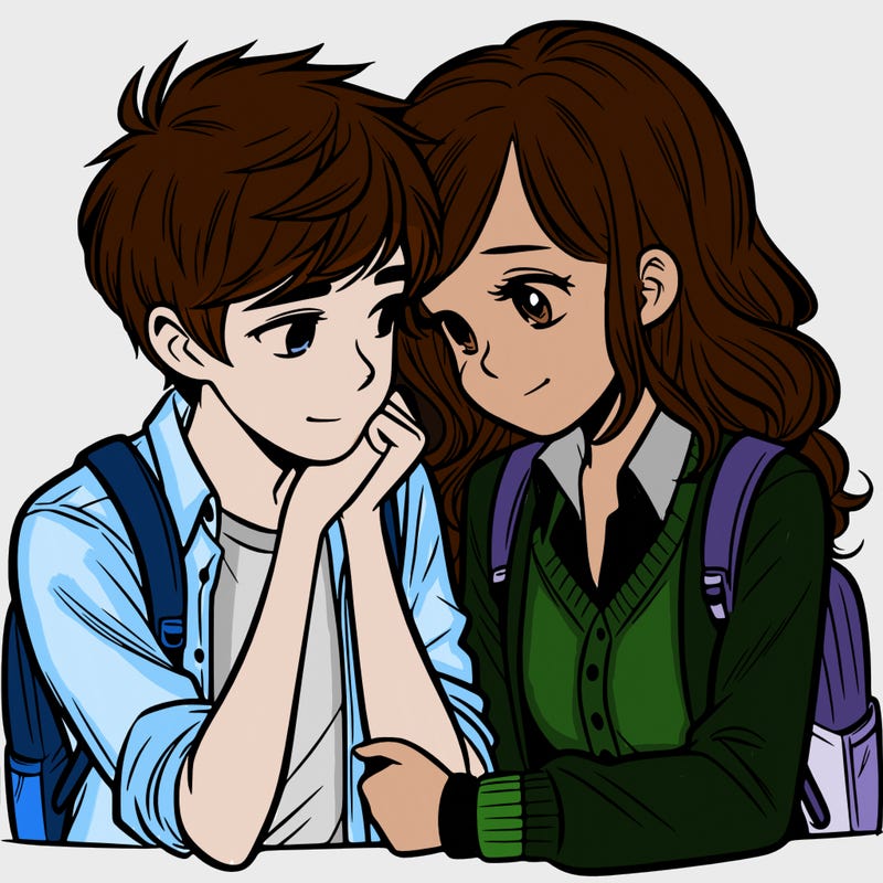 teenage couple in love