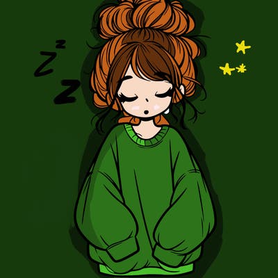 girl with baggy sweatshirt and messy bun