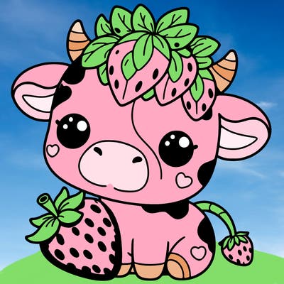 cute strawberry cow