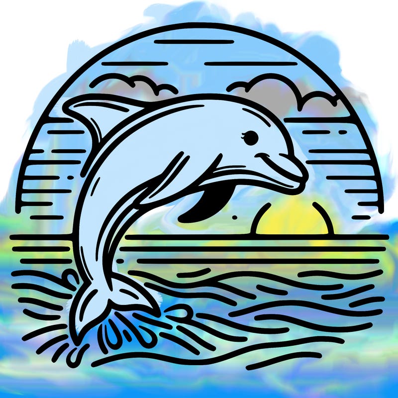 dolphin in a sunset