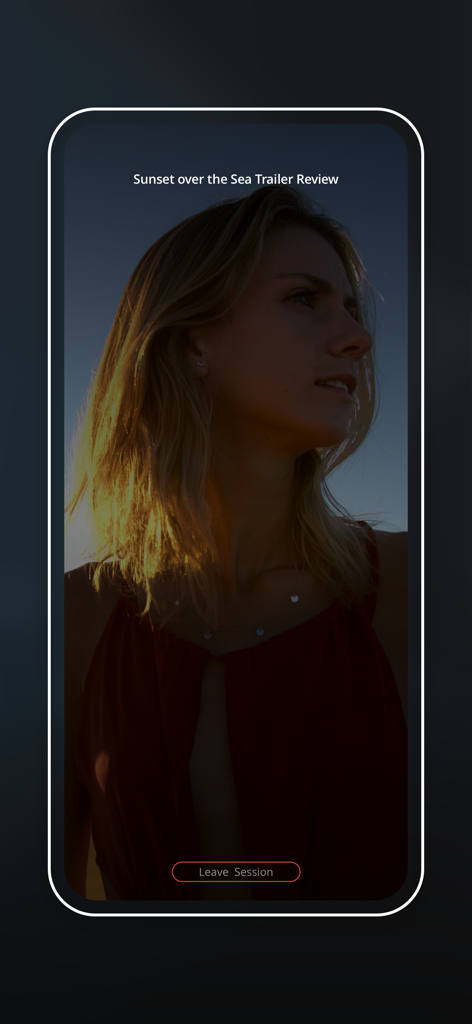 DaVinci Remote Monitor - DaVinci Remote Monitor app showing a live video review session of a film trailer