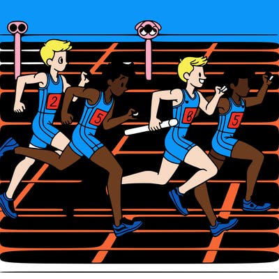 olympic runners running on a track